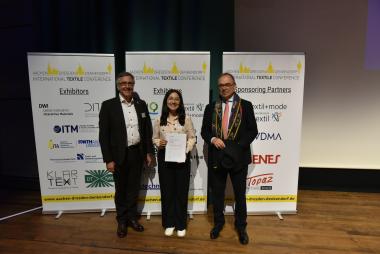 ITA Institute Director Professor Dr Thomas Gries, Janne Warnecke, and Peter D. Dornier (from left to right)