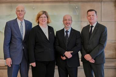 Präsidium der Bremer Baumwollbörse: Präsident Fritz A. Grobien und die Vizepräsidenten Stephanie Silber, Jean-Paul Haessig, Jens D. Lukaczik (v.l.n.r.) 